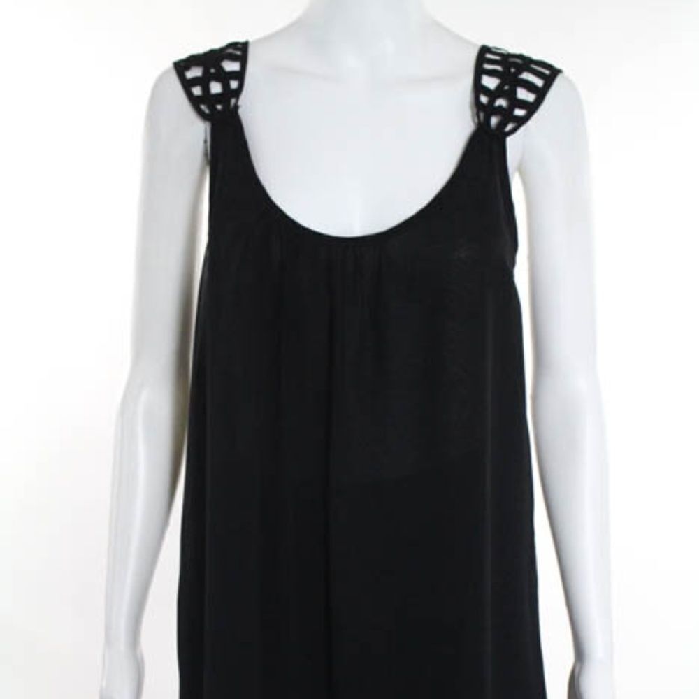 Millau Scoop Neck Sheer Sleeveless Tunic Top XS
